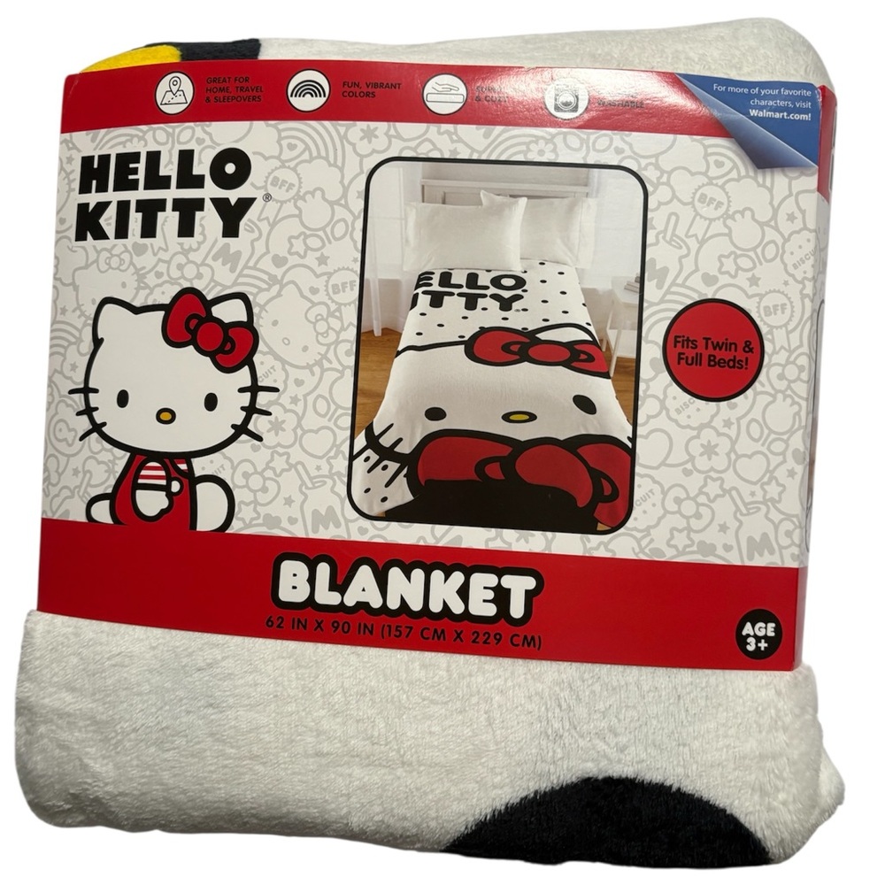 Hello Kitty Black and White Blanket